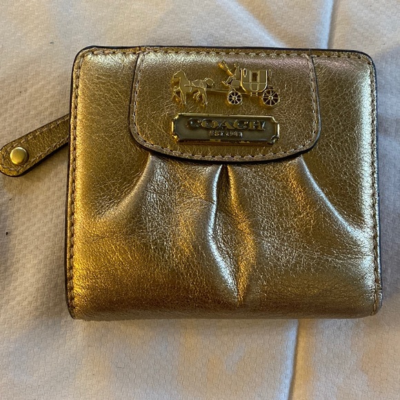 Coach Bags Gold Coach Wallet Poshmark